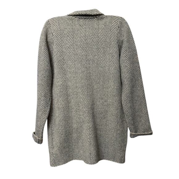 Sincerely Jules Women’s Chevron Black/Gray Soft Open Front Sweater Pockets SZ L - Picture 2 of 8